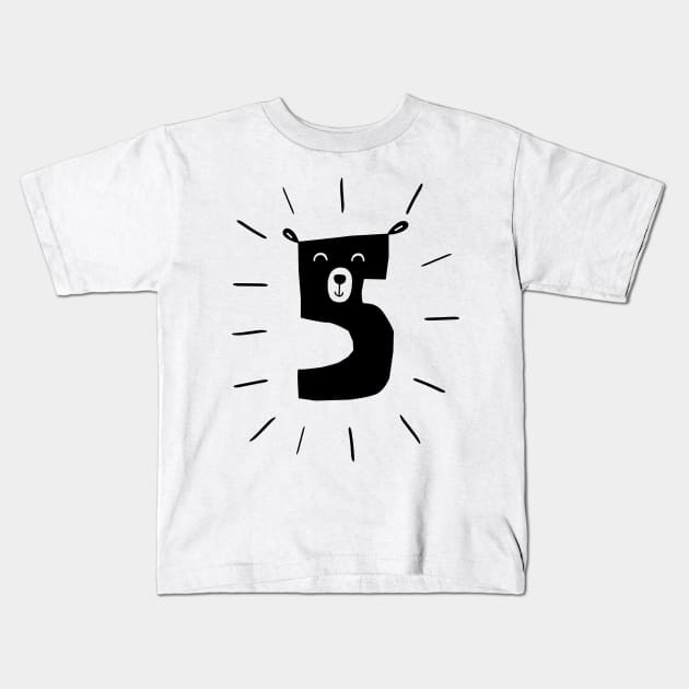 I am five ! Birthday tee Kids T-Shirt by spaghettis